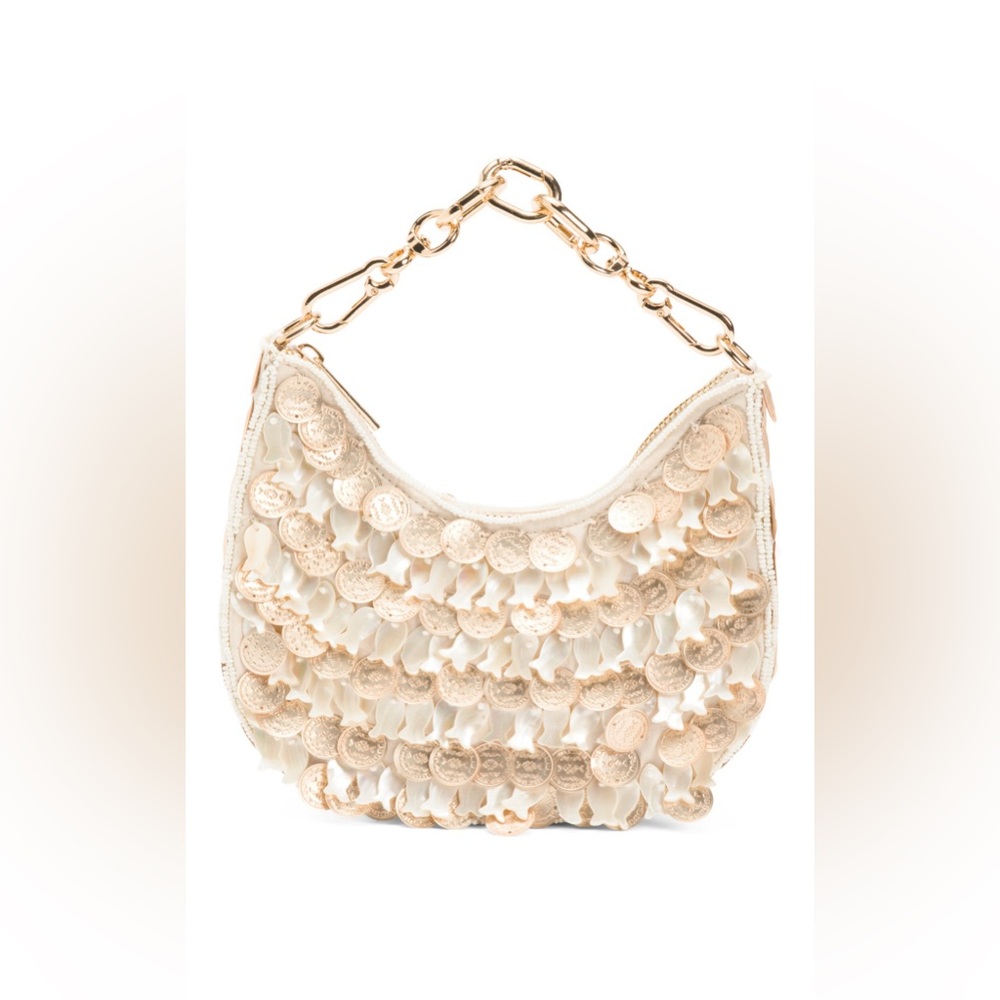 Made In India Mother Of Pearl Fish & Coin Embellished Bag